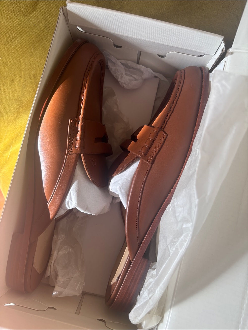 Lauren Ralph Lauren Penny Loafers in Cognac